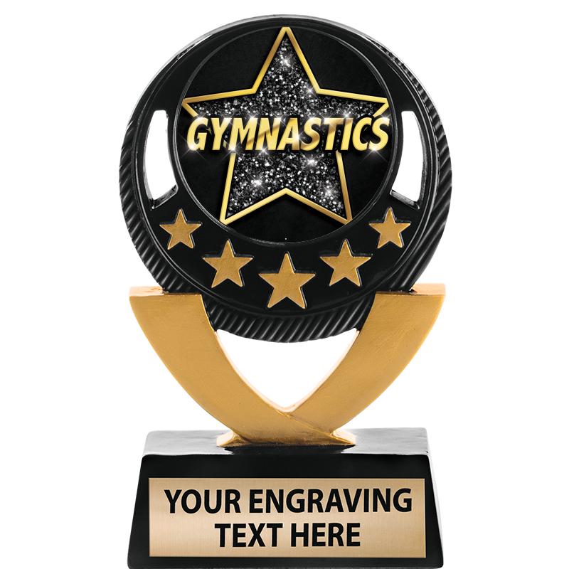 5"FIVE STAR BLK-GLD INS SCULP