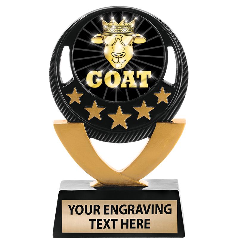 5"FIVE STAR BLK-GLD INS SCULP