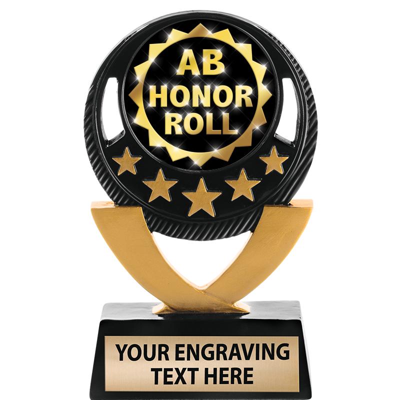 5"FIVE STAR BLK-GLD INS SCULP