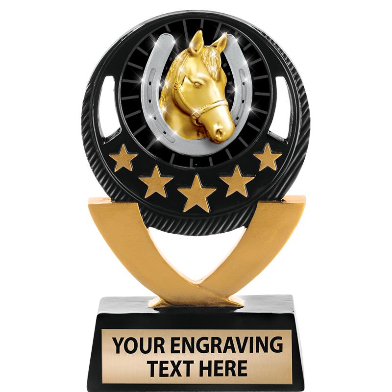 5"FIVE STAR BLK-GLD INS SCULP