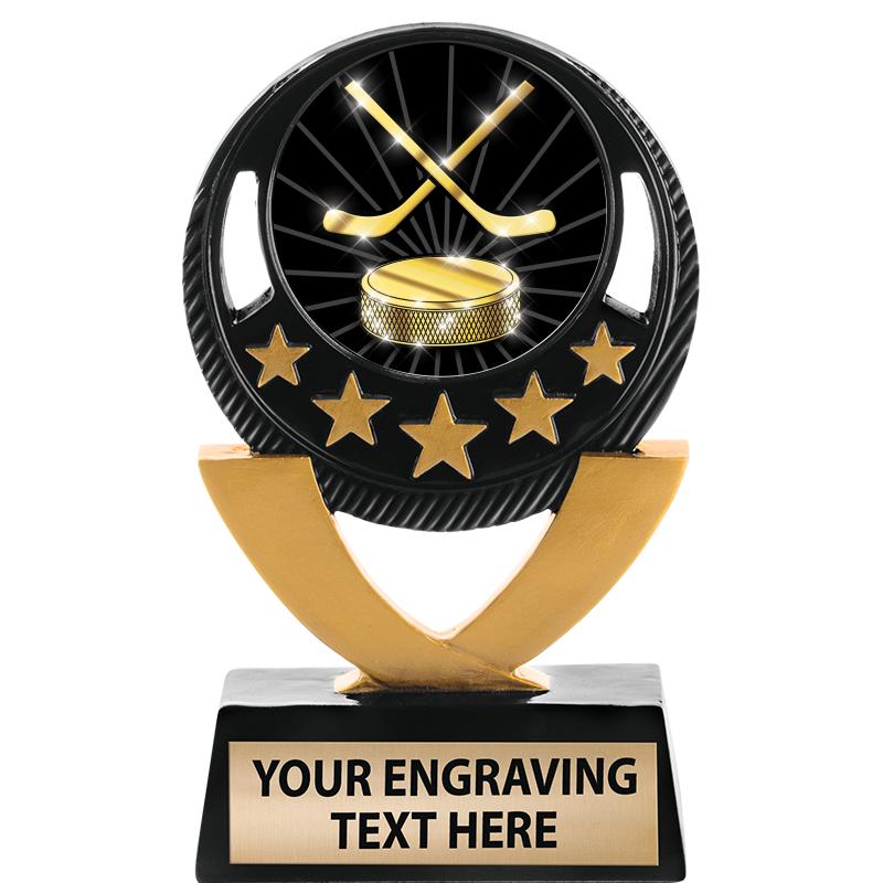 5"FIVE STAR BLK-GLD INS SCULP