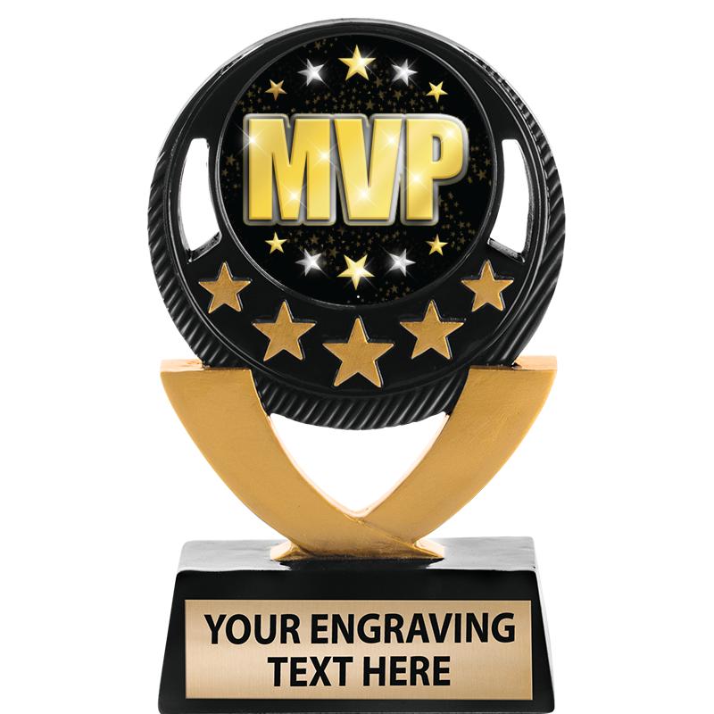 5"FIVE STAR BLK-GLD INS SCULP