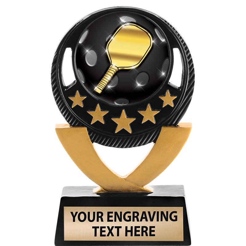 5"FIVE STAR BLK-GLD INS SCULP