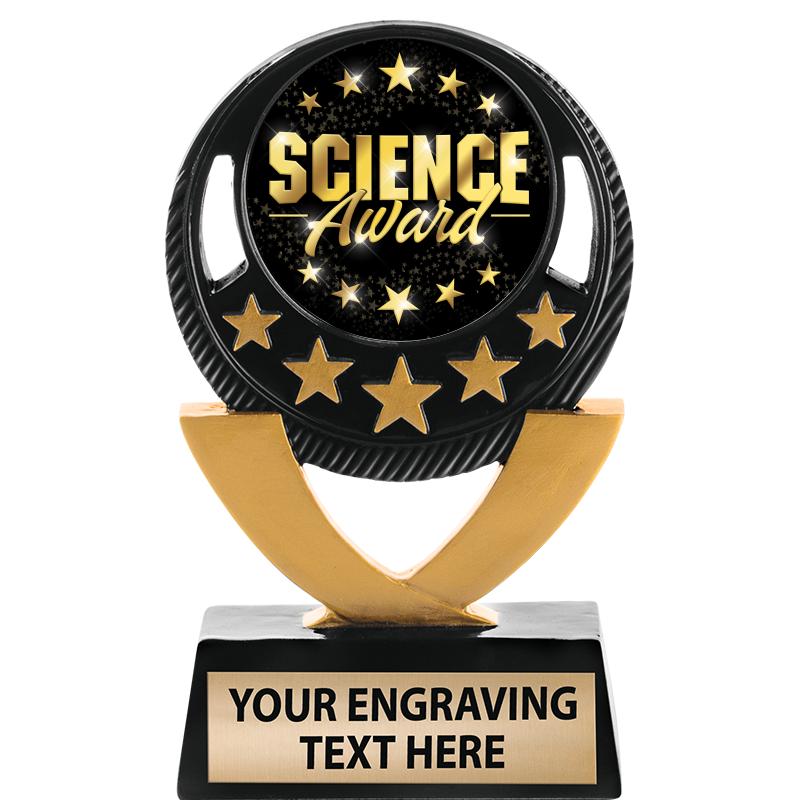 5"FIVE STAR BLK-GLD INS SCULP