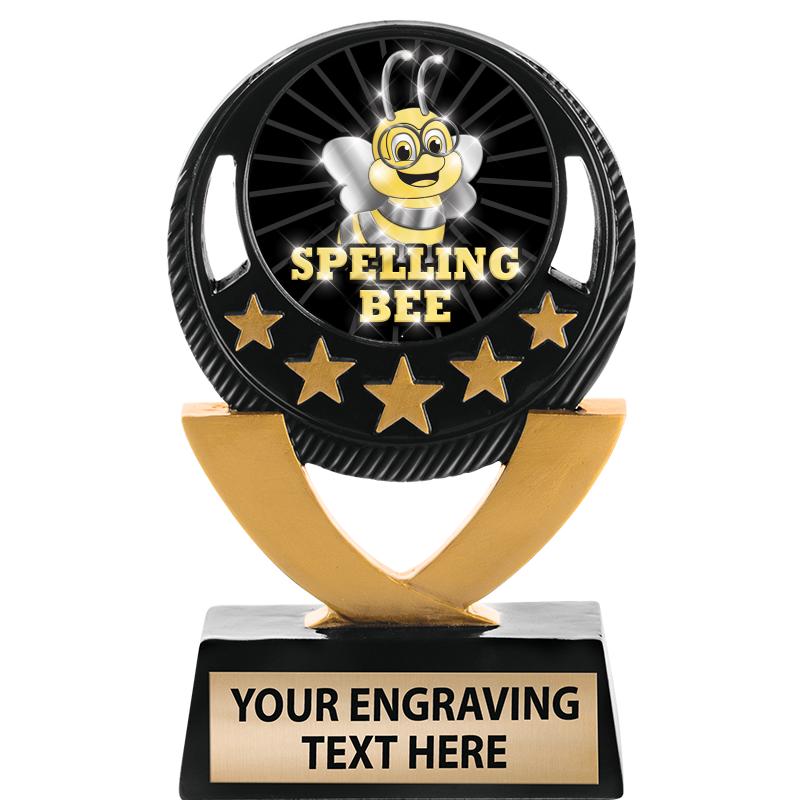 5"FIVE STAR BLK-GLD INS SCULP