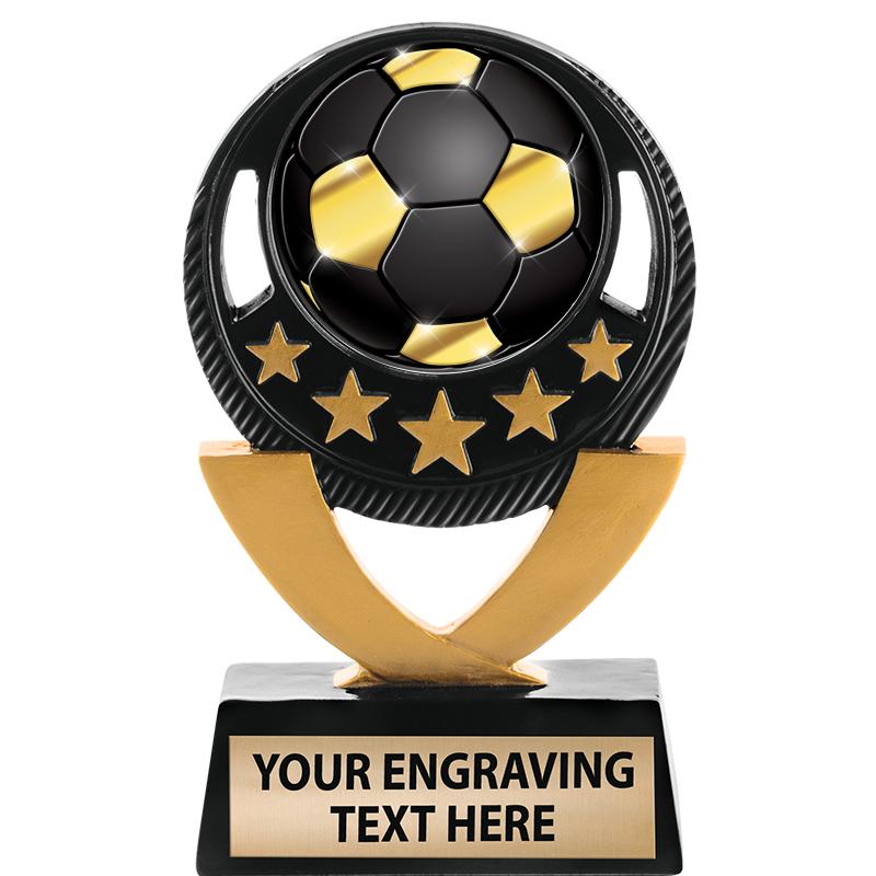 5"FIVE STAR BLK-GLD INS SCULP