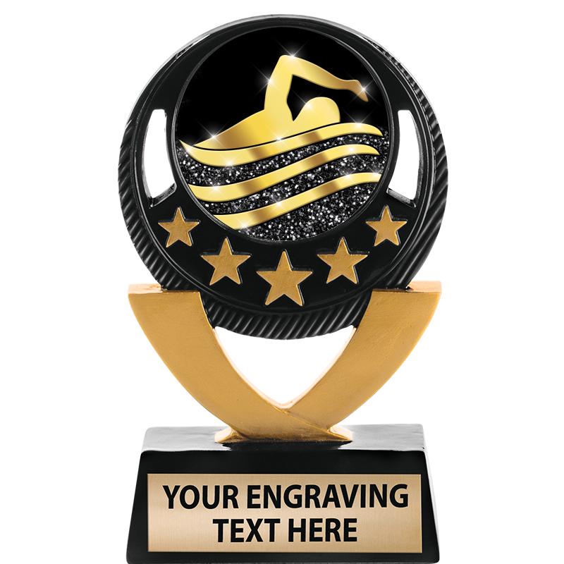 5"FIVE STAR BLK-GLD INS SCULP