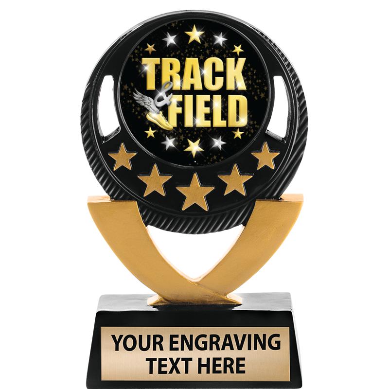 5"FIVE STAR BLK-GLD INS SCULP