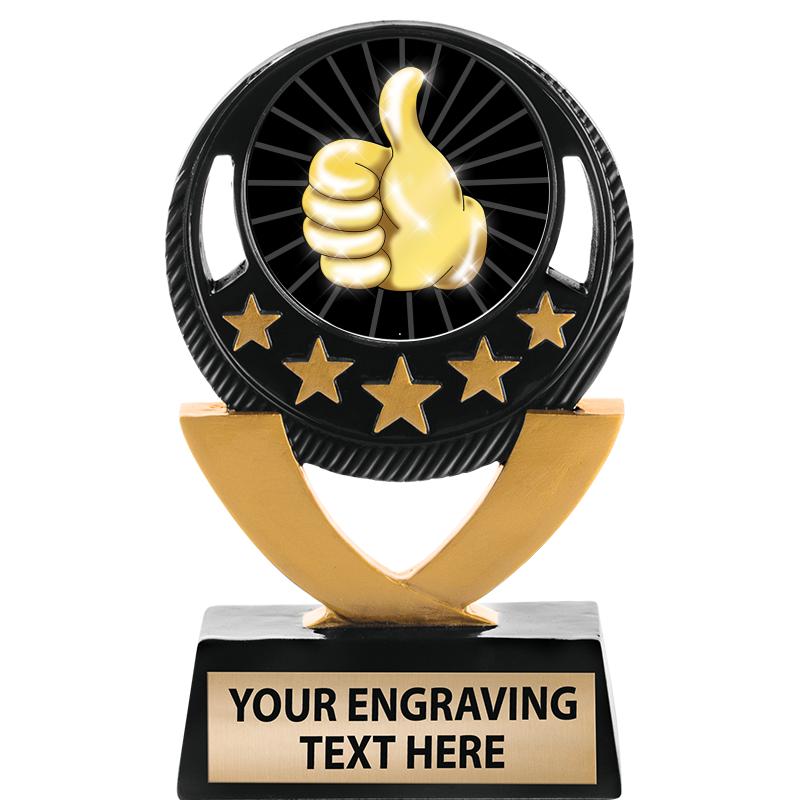 5"FIVE STAR BLK-GLD INS SCULP