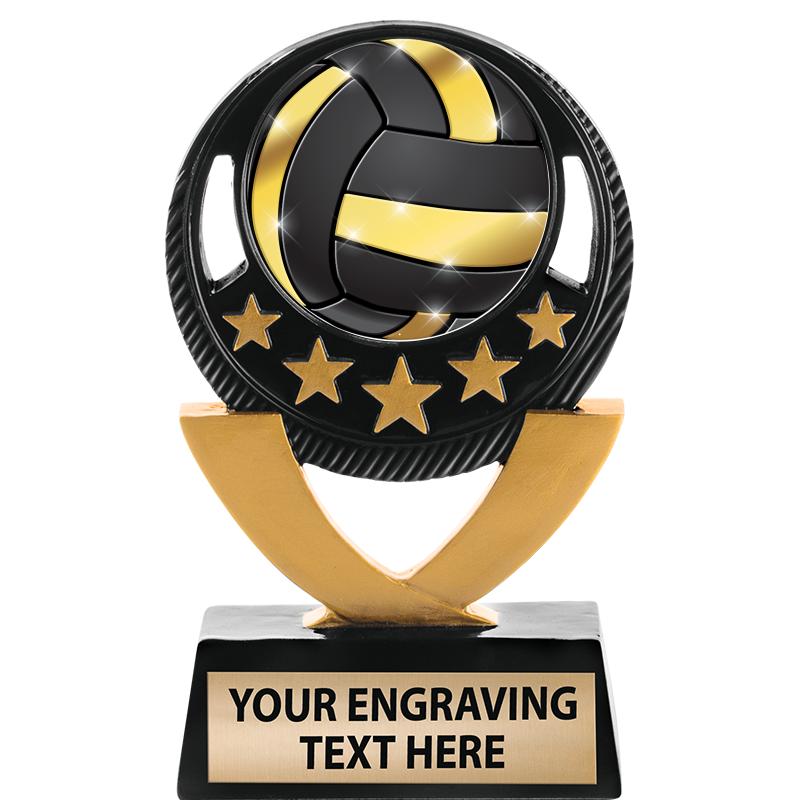 5"FIVE STAR BLK-GLD INS SCULP