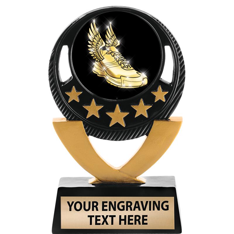 5"FIVE STAR BLK-GLD INS SCULP