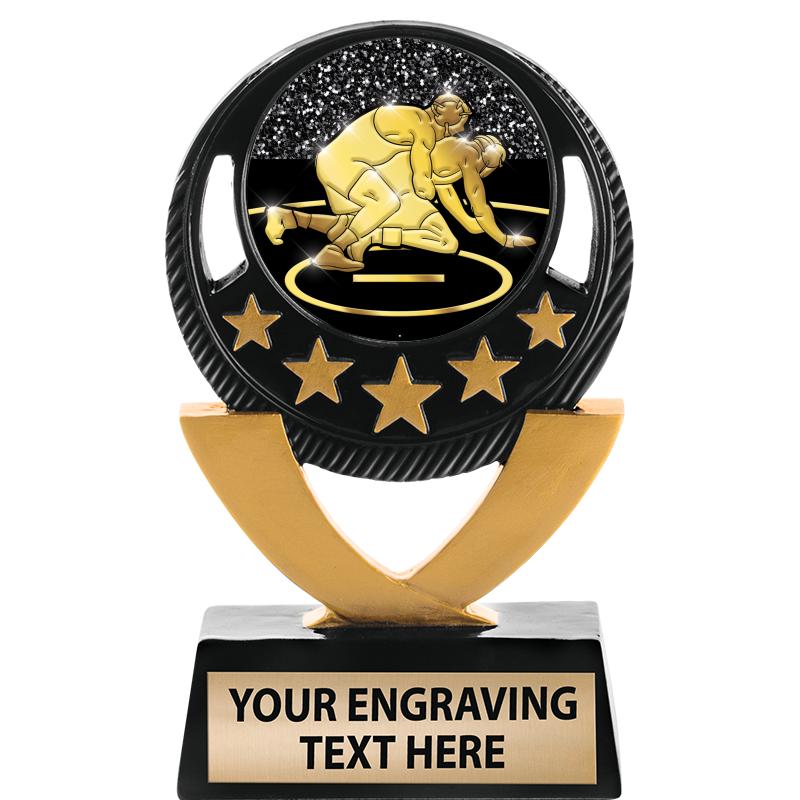 5"FIVE STAR BLK-GLD INS SCULP