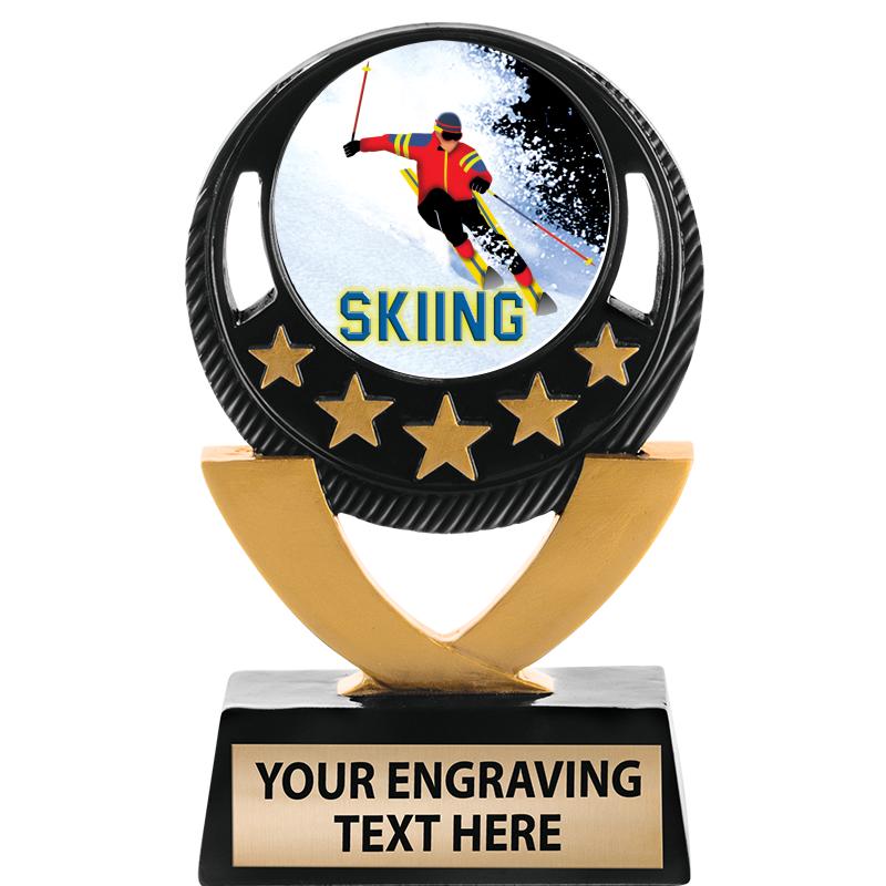 5"FIVE STAR BLK-GLD INS SCULP