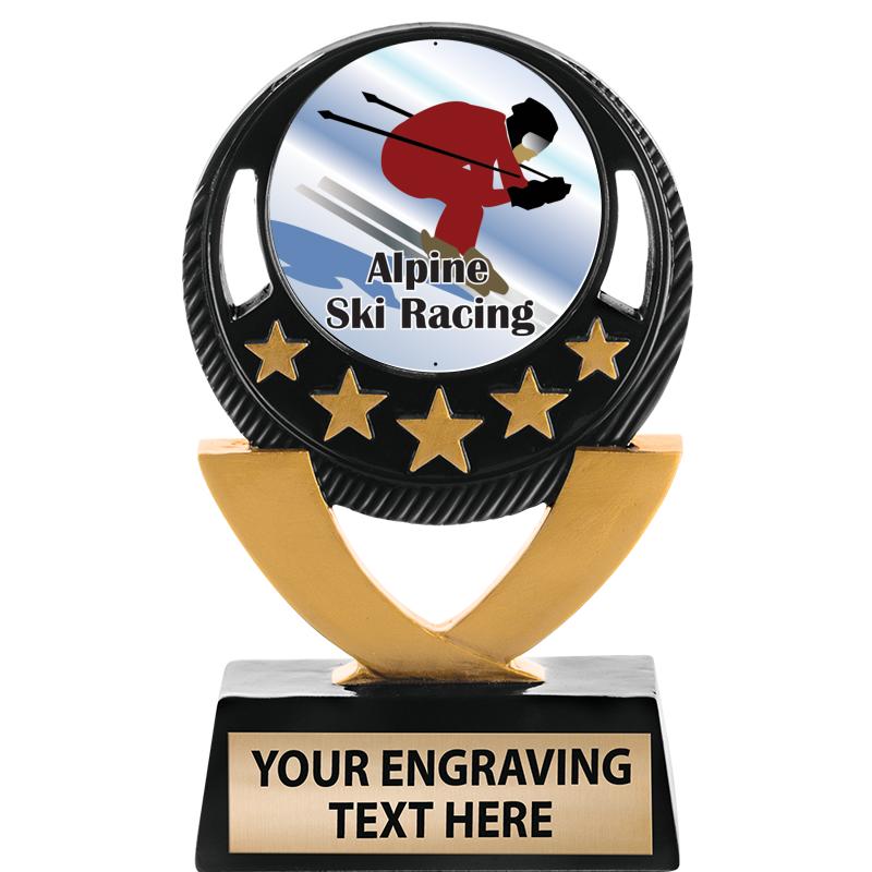 5"FIVE STAR BLK-GLD INS SCULP