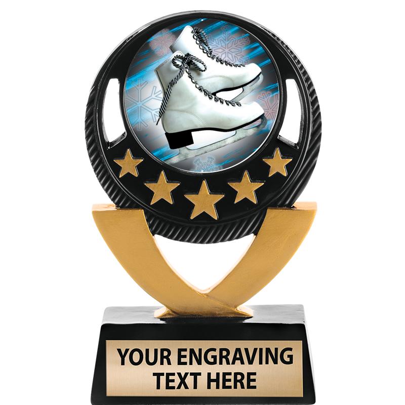 5"FIVE STAR BLK-GLD INS SCULP