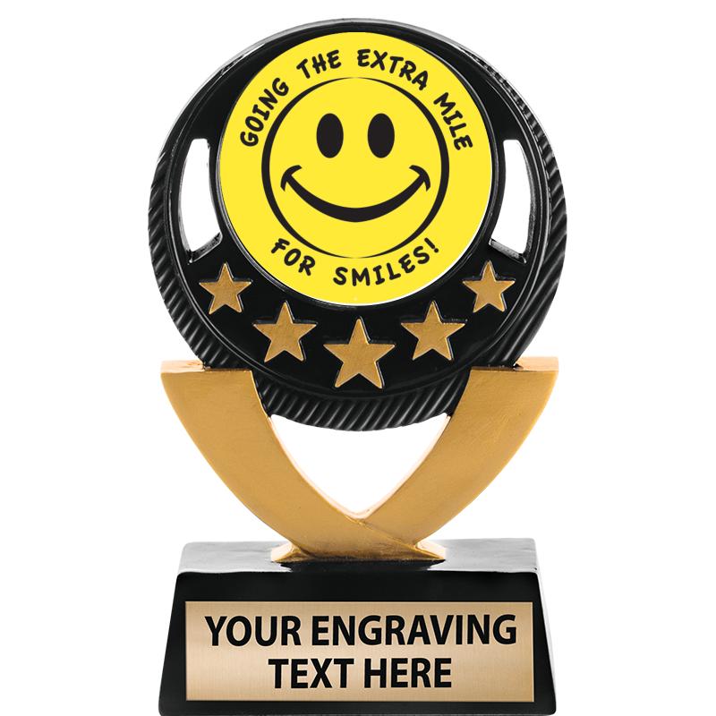 5"FIVE STAR BLK-GLD INS SCULP