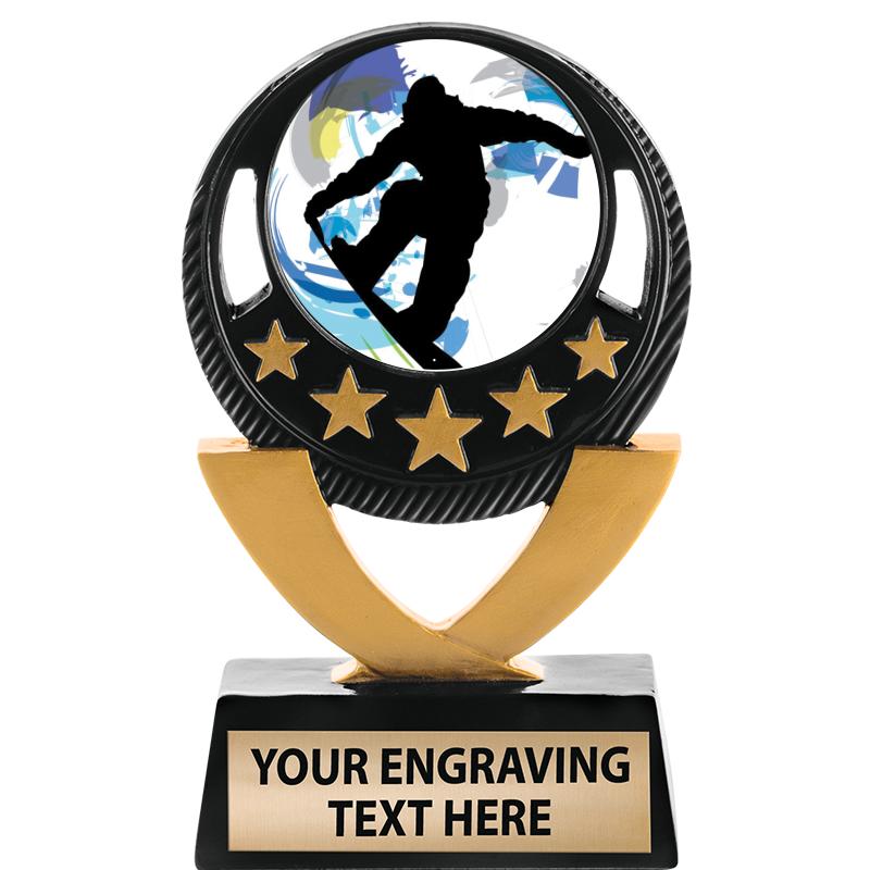 5"FIVE STAR BLK-GLD INS SCULP