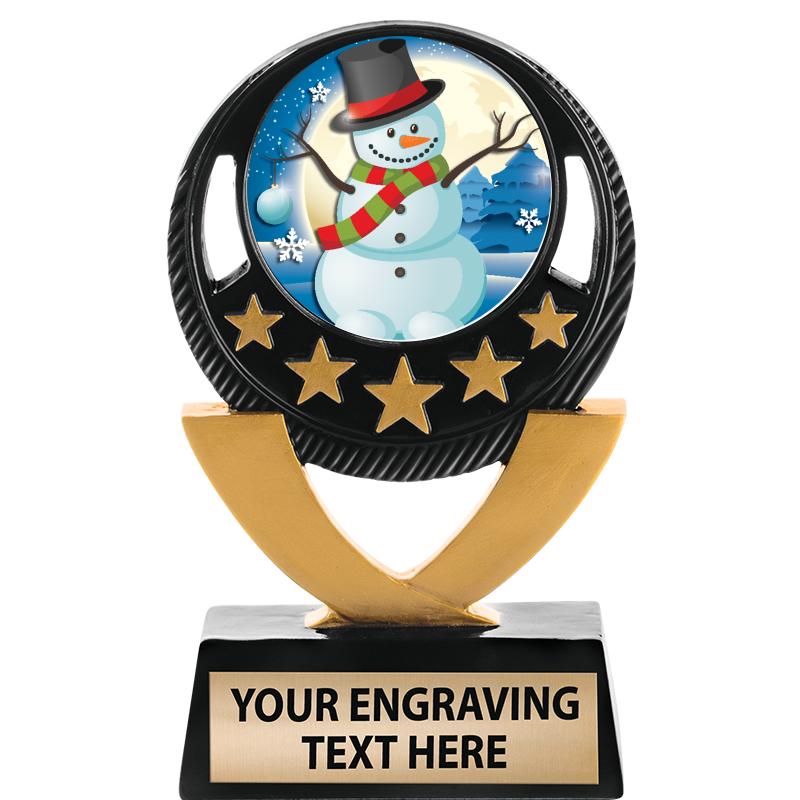 5"FIVE STAR BLK-GLD INS SCULP