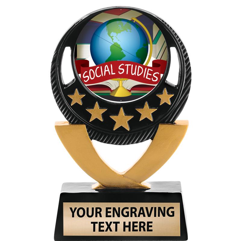 5"FIVE STAR BLK-GLD INS SCULP