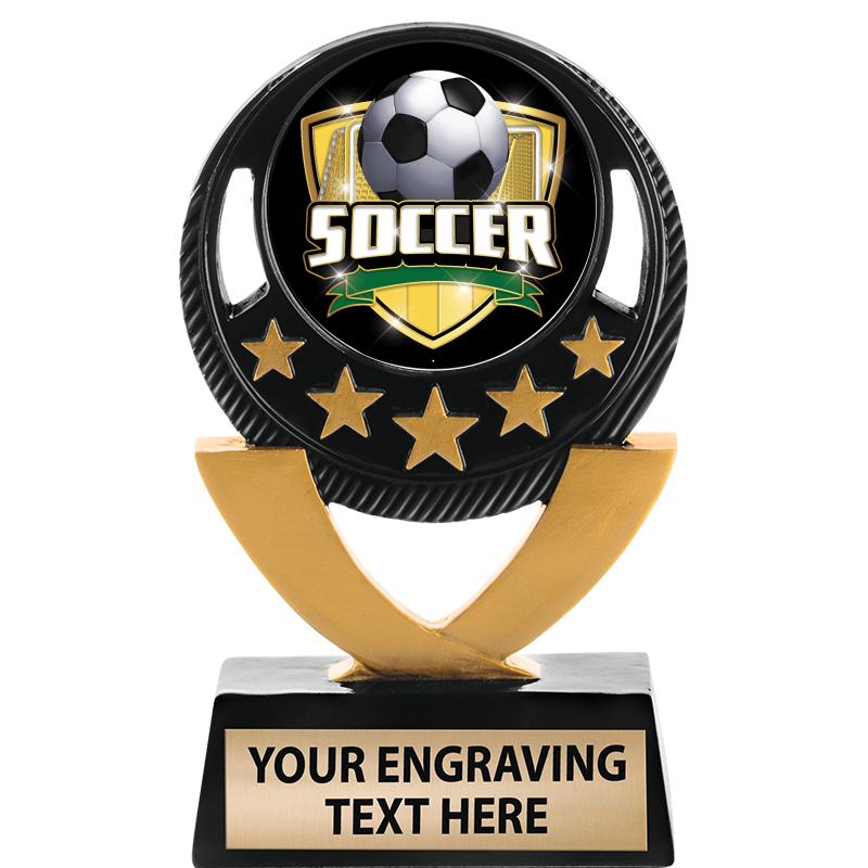 5"FIVE STAR BLK-GLD INS SCULP