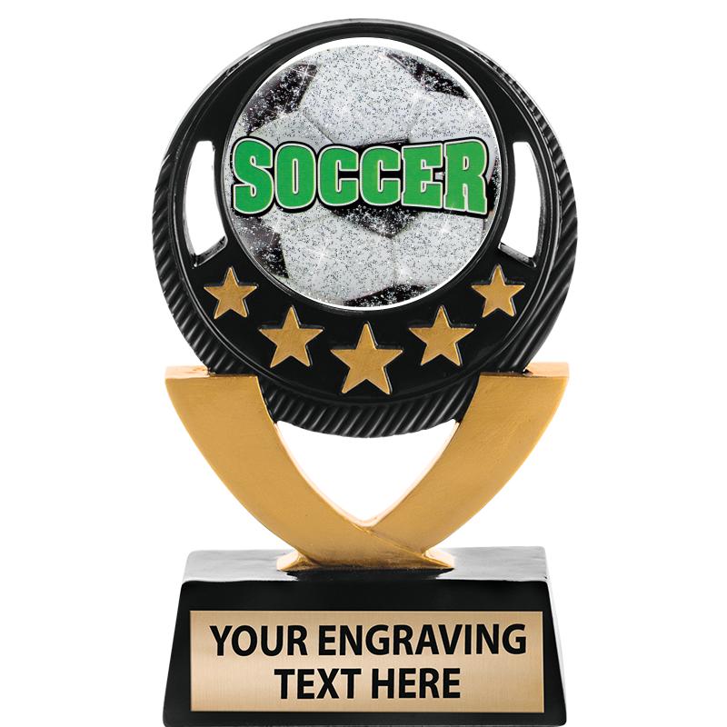 5"FIVE STAR BLK-GLD INS SCULP