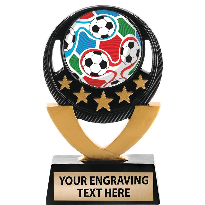 5"FIVE STAR BLK-GLD INS SCULP