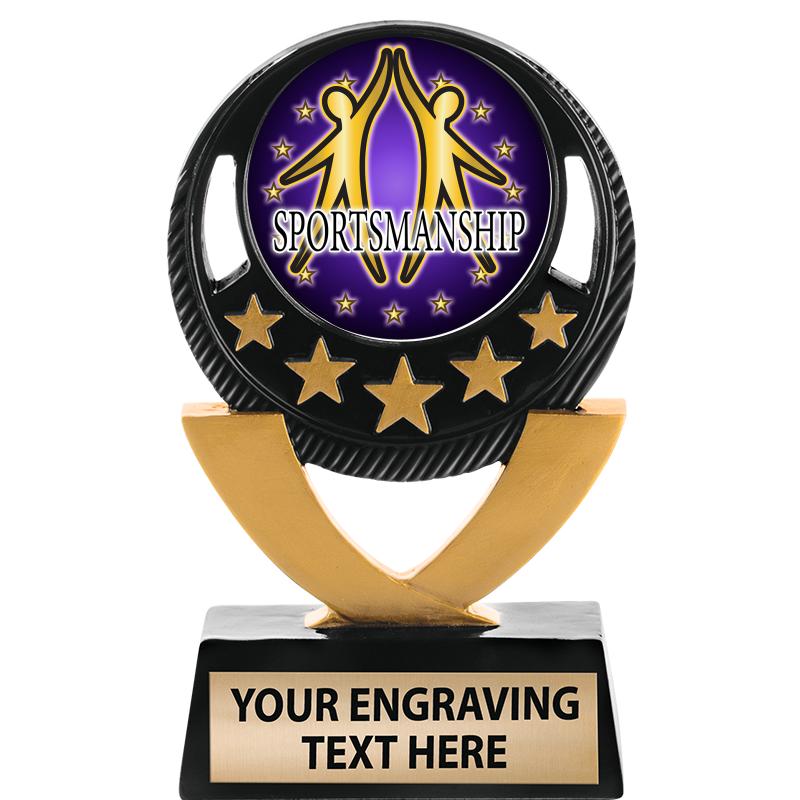 5"FIVE STAR BLK-GLD INS SCULP