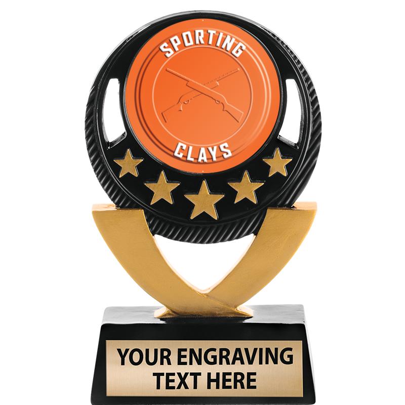 5"FIVE STAR BLK-GLD INS SCULP