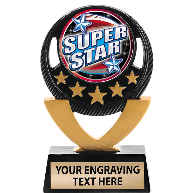 5"FIVE STAR BLK-GLD INS SCULP