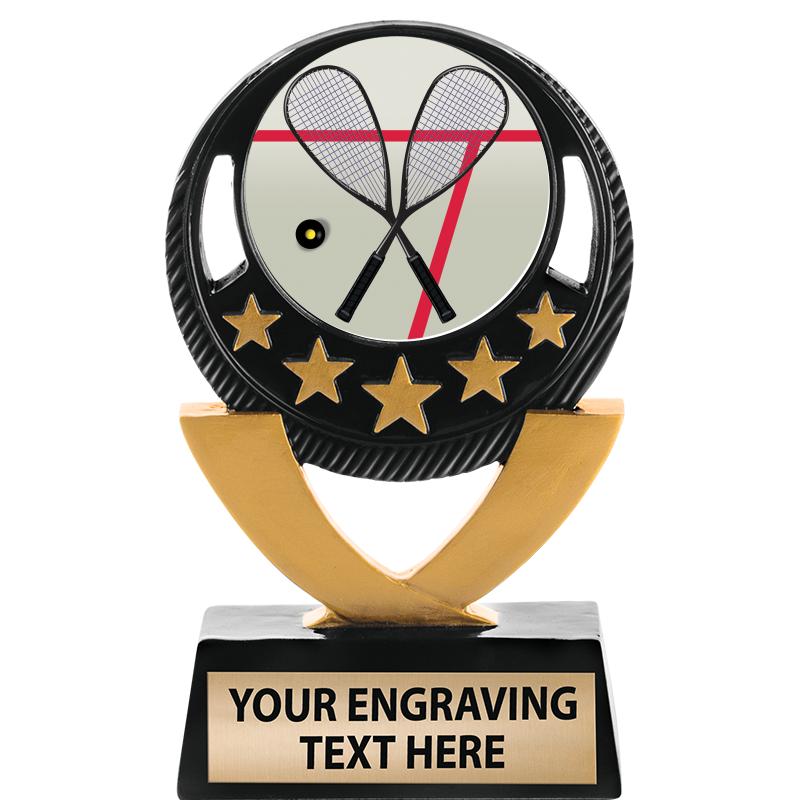 5"FIVE STAR BLK-GLD INS SCULP