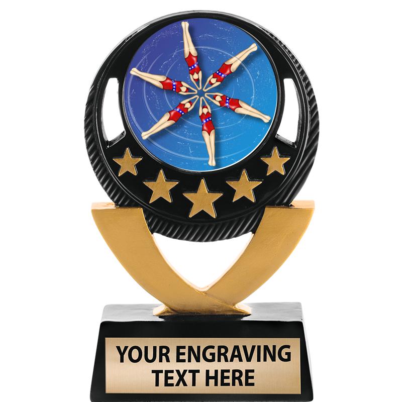 5"FIVE STAR BLK-GLD INS SCULP