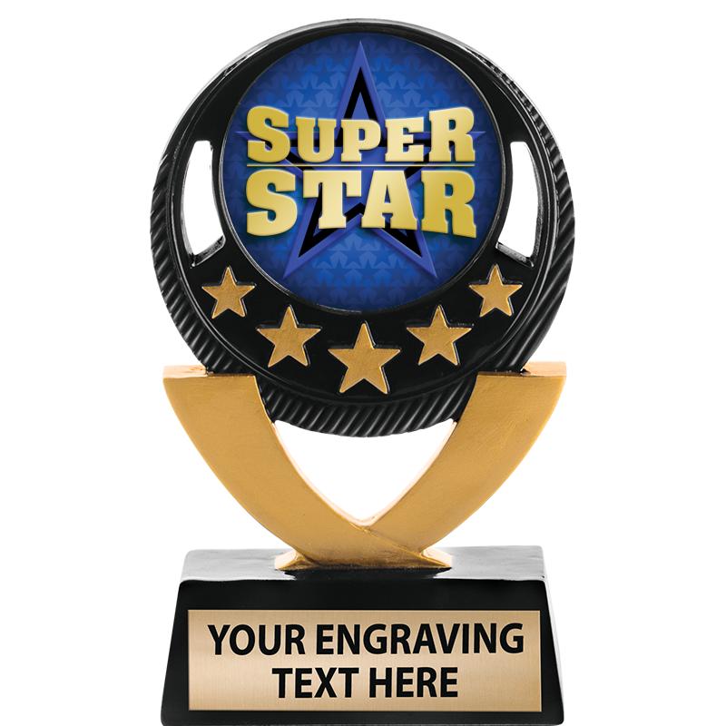 5"FIVE STAR BLK-GLD INS SCULP