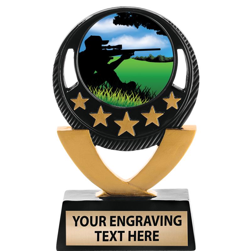 5"FIVE STAR BLK-GLD INS SCULP