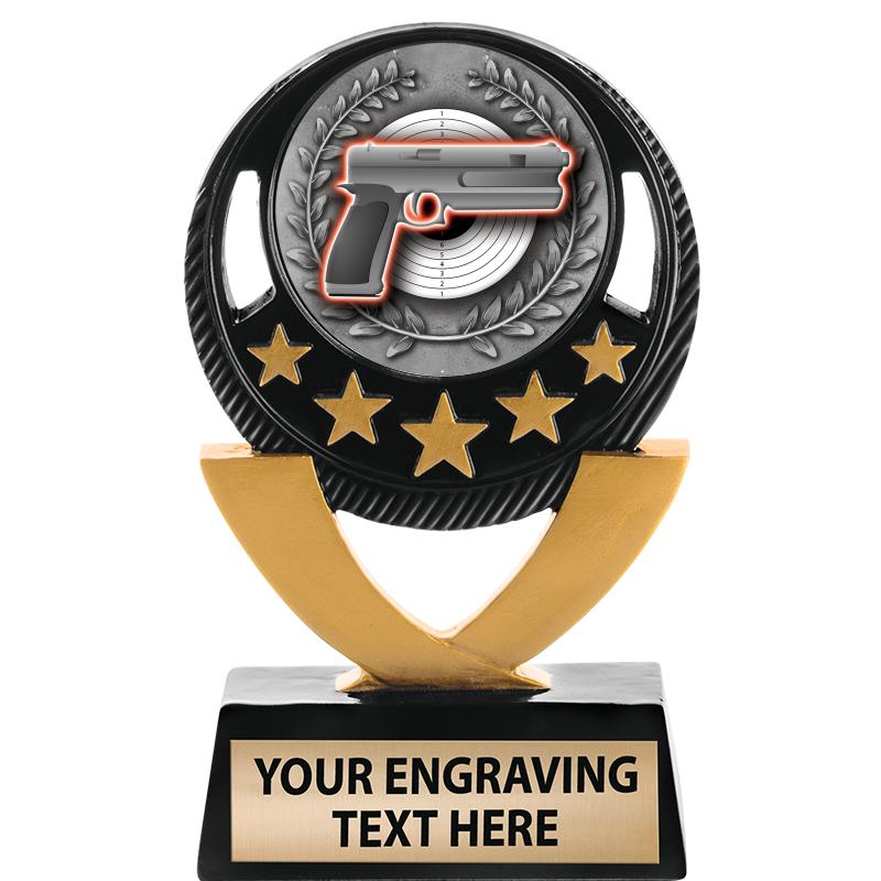 5"FIVE STAR BLK-GLD INS SCULP