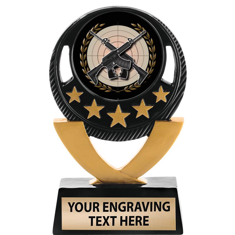 5"FIVE STAR BLK-GLD INS SCULP