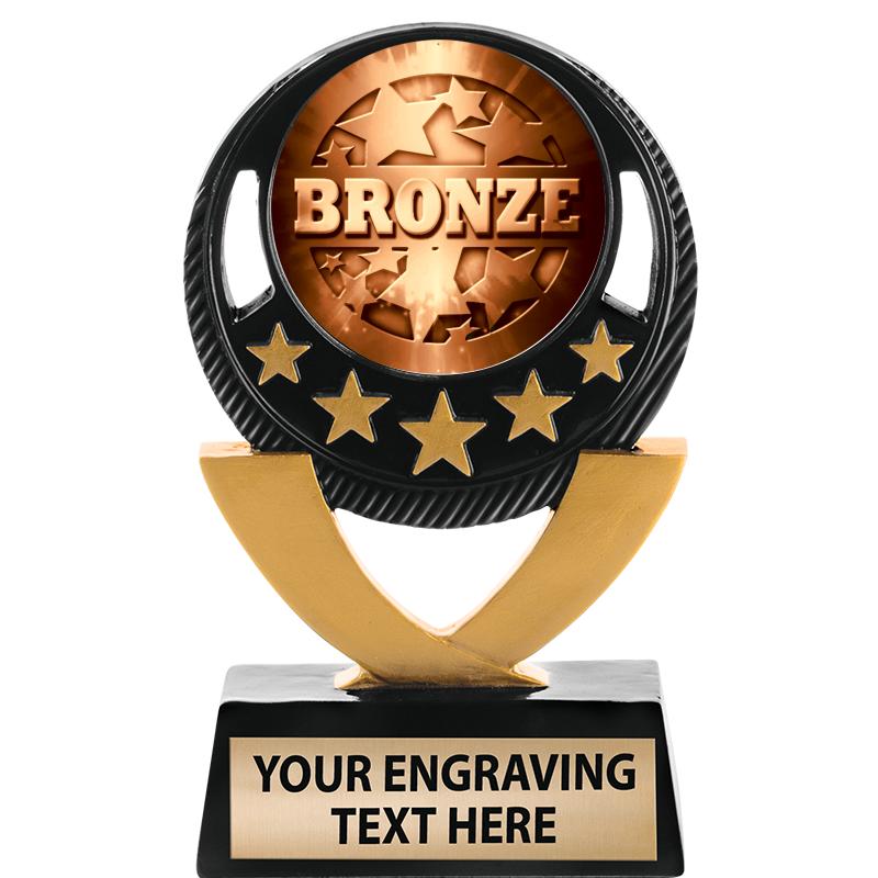 5"FIVE STAR BLK-GLD INS SCULP