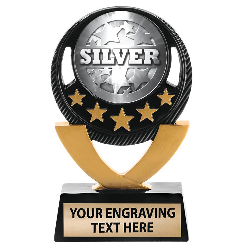 5"FIVE STAR BLK-GLD INS SCULP