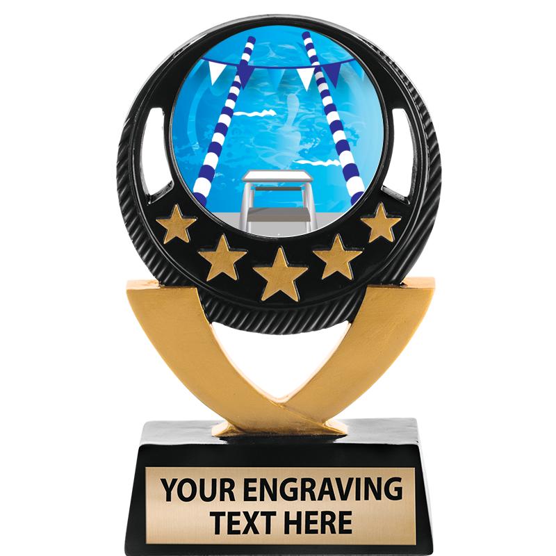 5"FIVE STAR BLK-GLD INS SCULP