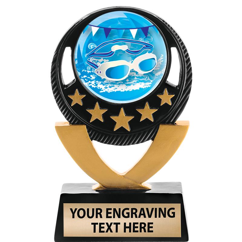 5"FIVE STAR BLK-GLD INS SCULP