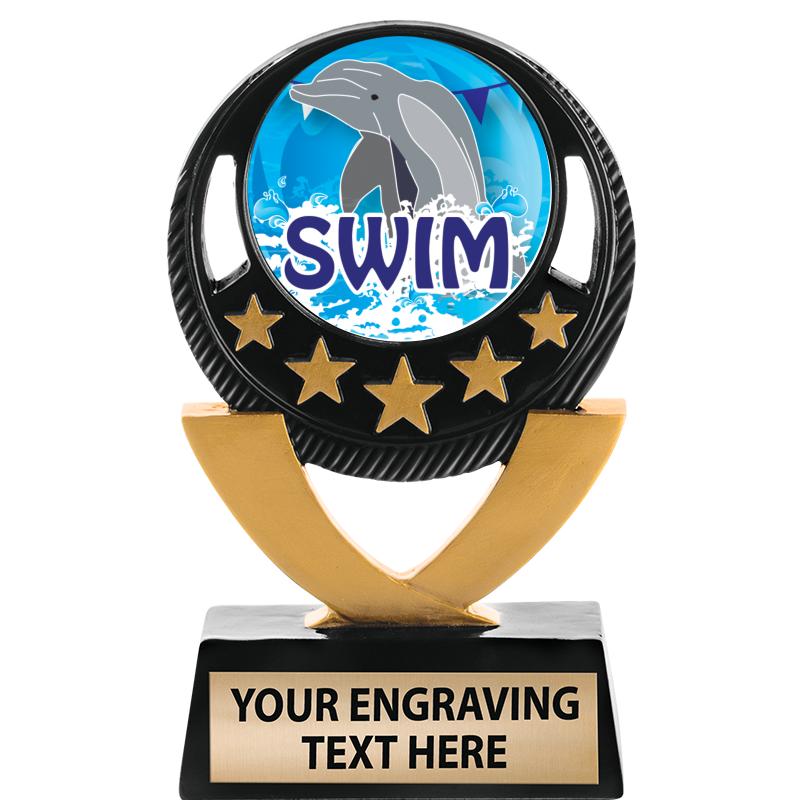 5"FIVE STAR BLK-GLD INS SCULP