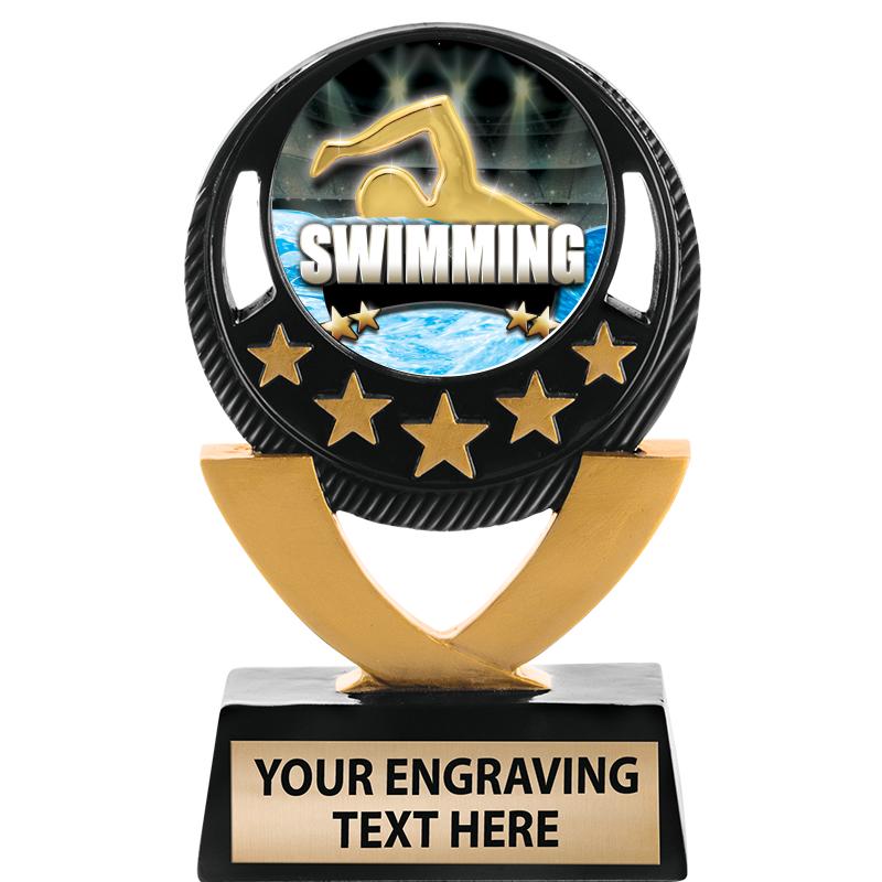 5"FIVE STAR BLK-GLD INS SCULP