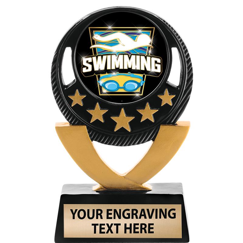 5"FIVE STAR BLK-GLD INS SCULP