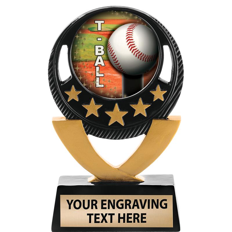 5"FIVE STAR BLK-GLD INS SCULP