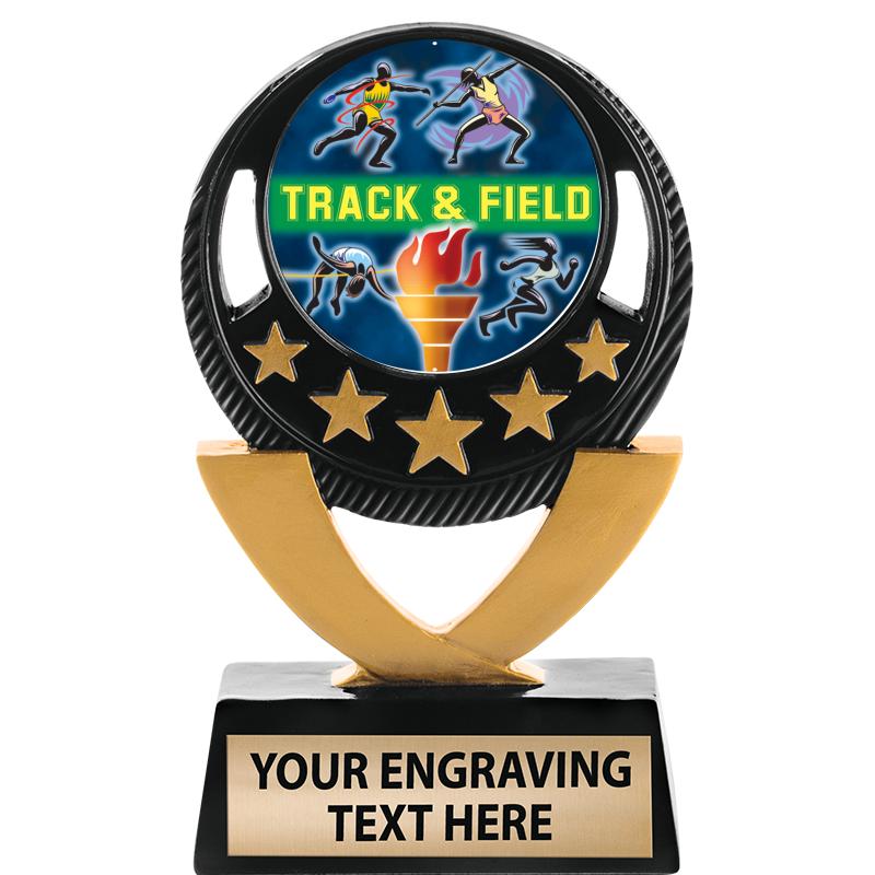 5"FIVE STAR BLK-GLD INS SCULP