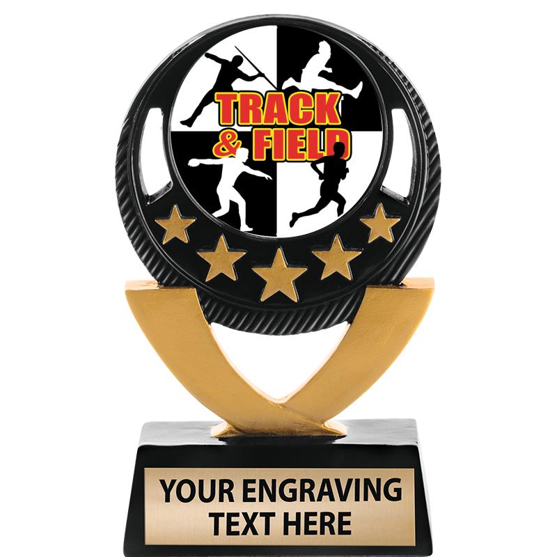 5"FIVE STAR BLK-GLD INS SCULP