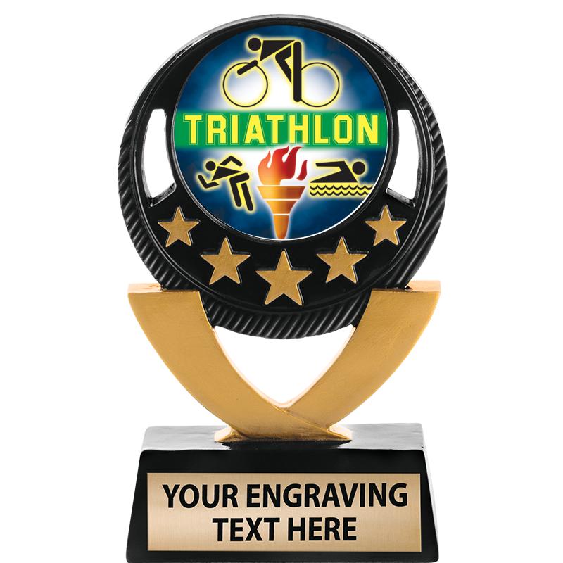 5"FIVE STAR BLK-GLD INS SCULP