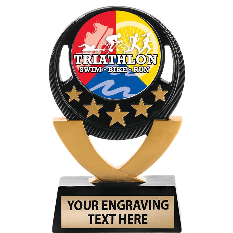 5"FIVE STAR BLK-GLD INS SCULP