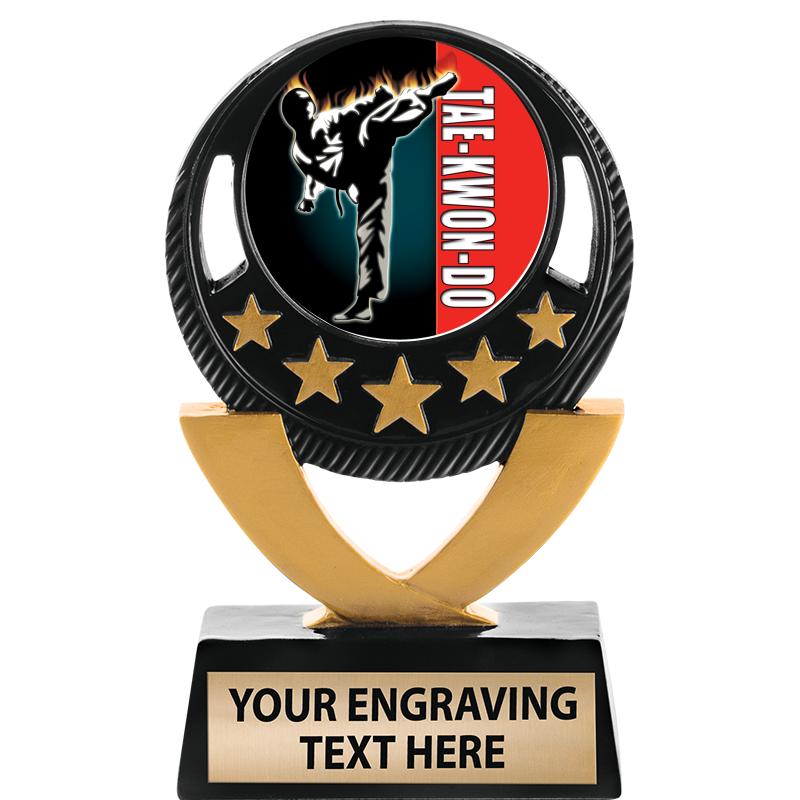 5"FIVE STAR BLK-GLD INS SCULP