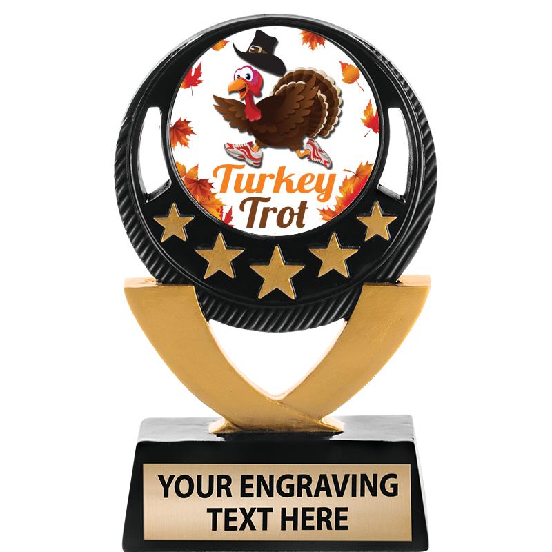 5"FIVE STAR BLK-GLD INS SCULP