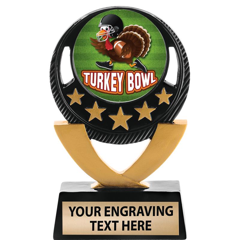 5"FIVE STAR BLK-GLD INS SCULP